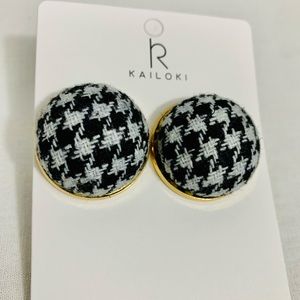 black and white checkered earrings